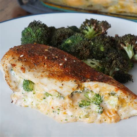 Quick & Easy Broccoli Stuffed Chicken Breast - Delightfully Low Carb