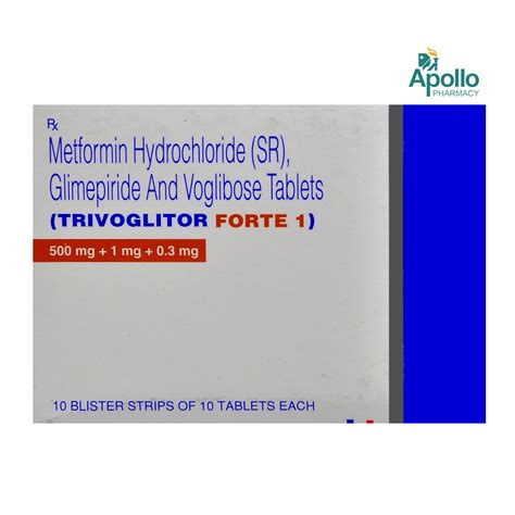 Trivoglitor Forte 1 Tablet | Uses, Side Effects, Price | Apollo Pharmacy