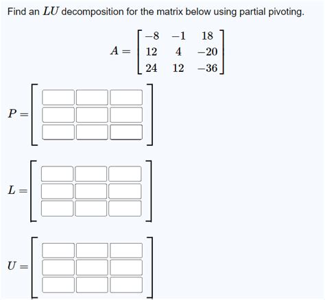 Image result for LU Decomposition Matrix Using Permutation