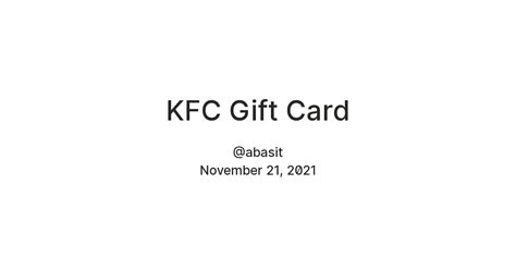 KFC Gift Card — Teletype