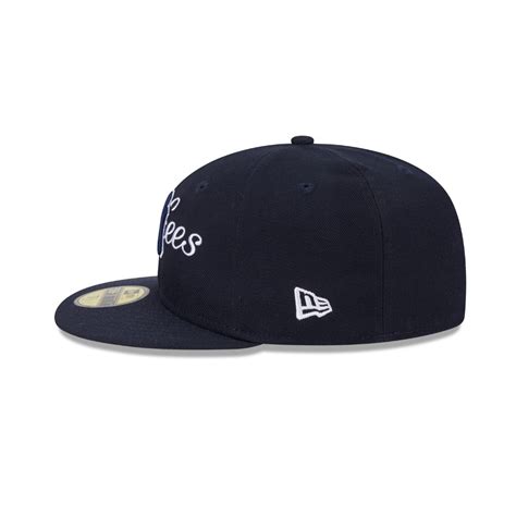 New Era 59Fifty New York Yankees Overlap Fitted Hat Dark Navy Blue ...