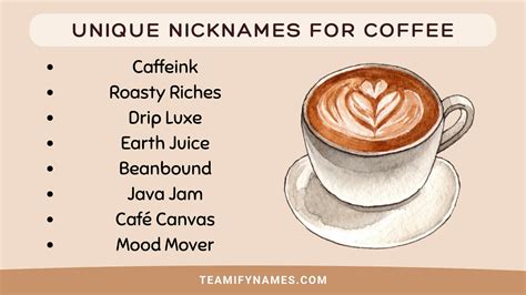 Nicknames For Coffee