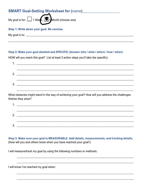 SMART Goal Setting Worksheet | PDF