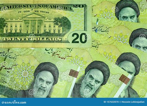 Close-up Iranian Banknote and Currency, Rials, Islamic Republic of Iran ...