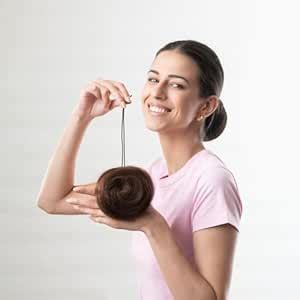 Hair Originals Natural Human Hair Donut Bun Scrunchie- (Pack of 1, Dark ...