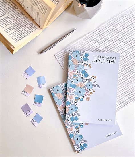 Self Reflective Journal - Blue Floral | Aaruthra