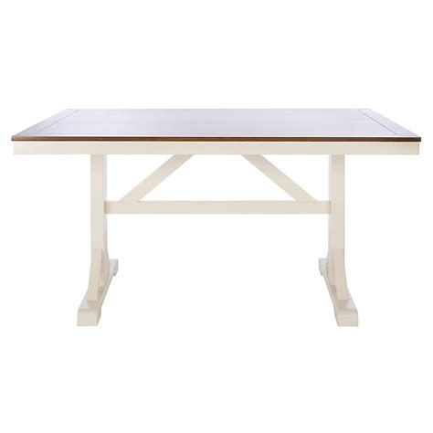 Safavieh Akash White/Natural Country Dining Table, Wood Veneer with ...