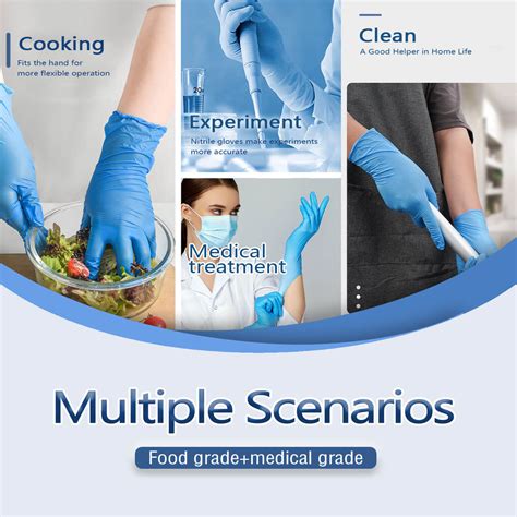FINITEX Blue Nitrile Exam Gloves,3.2mil, Dental, Cleaning, Food Service ...