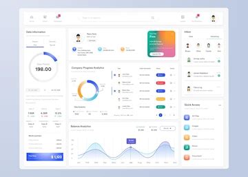 Infographic dashboard ui design with graphs charts and diagrams web ...