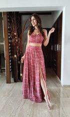 Tomato Red Slit Skirt Coord Set – Label DC