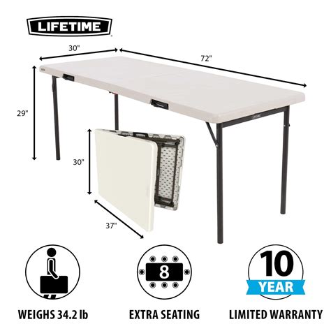 Lifetime Fold In Half Tables 6-Foot Almond Top 80797 2 Pack