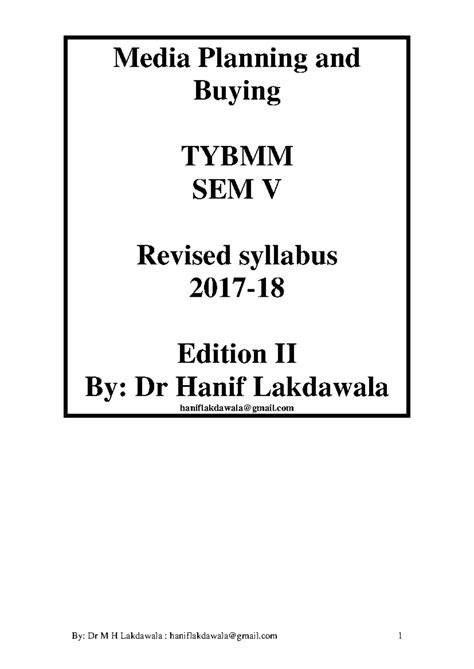 TYBMM SEM V Revised Media Planning Notes - Strategies & Insights - Studocu