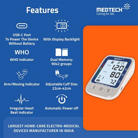 Buy MEDTECH BLOOD PRESSURE MONITOR BP12 WITH BACKLIGHT Online & Get ...