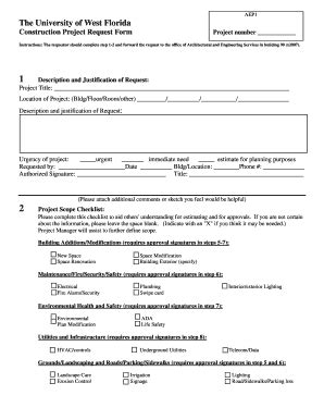 Fillable Online uwf Construction Project Request Form - uwf Fax Email ...