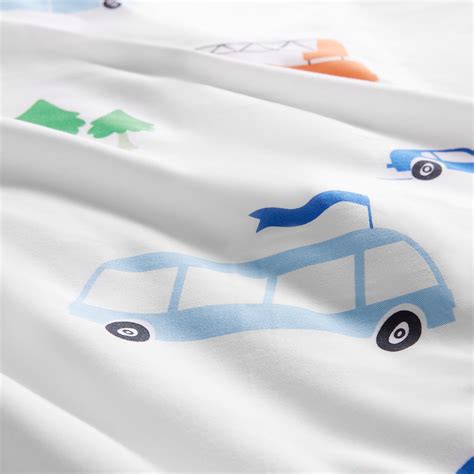 BERGFINK 3-piece bedlinen set with bag, multicolour vehicles/roads ...