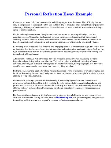 Image result for Personal Reflection Essay Outline