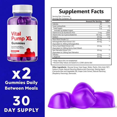 Vital Pump XL Gummies for Men Supplement (2 Pack - 120 Gummies)