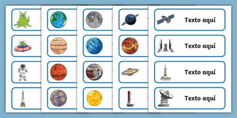 Etiquetas Editables - Temática Espacial