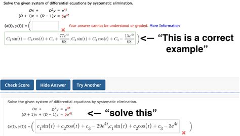 Image result for Solve System of Differential Equations Elimination Using Operators