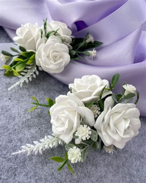 Artificial White Roses Bunch – Dainty Little Shop