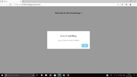 Pop Up Message HTML 的图像结果