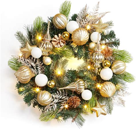 Amazon.com: GarveeHome Christmas Wreath for Front Door, 24 in Large ...