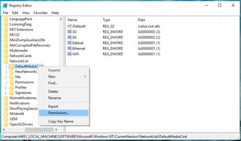 Image result for Metered Connection Registry