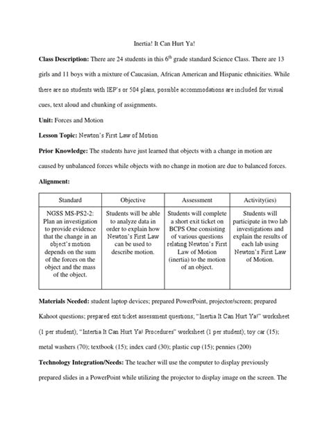 Lesson Plan On Inertia 的图像结果
