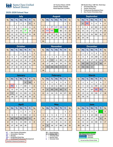 Santa Clara School Calendar | School Activities