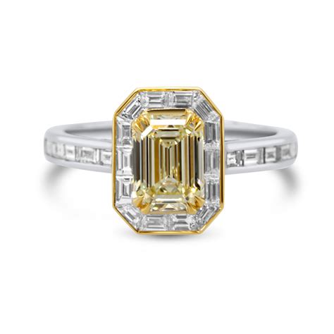 18k White Gold Audere est Facere Yellow Diamond Engagement Ring ...