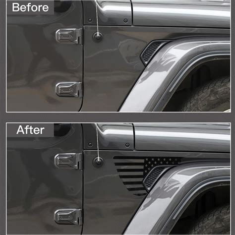 JeCar Side Fender Vent American Flag Vinyl Decals Precut USA Flag ...