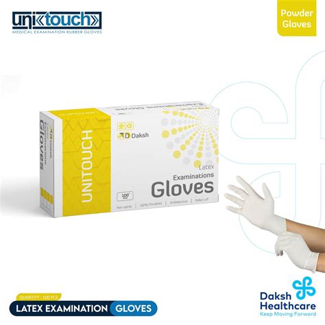 Unitouch Latex Powdered Examination Gloves Pack of 100 Pcs – Daksh ...