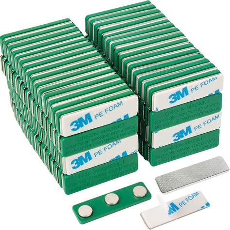 Techmahoday® Name Badge Holders 50Pack Strong Magnetic Name Badge ...