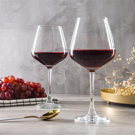 YANGNAY Wine Glasses (Set of 6, 20 Oz), Large Clear Burgundy Wine ...