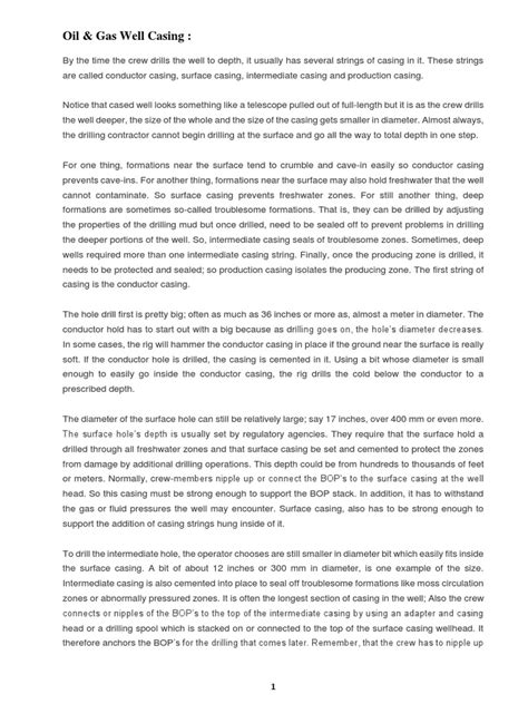 Oil Casing Design PDF | PDF | Casing (Borehole) | Oil Well