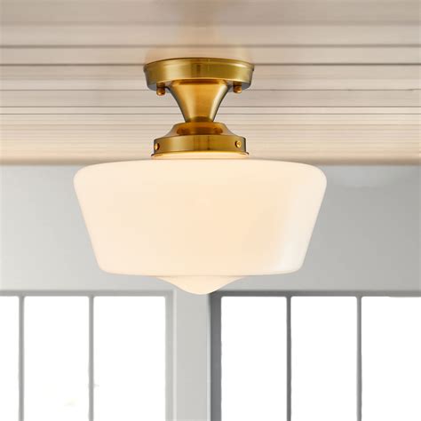youngrender Schoolhouse Light Fixture Modern Gold Ceiling Light,Semi ...