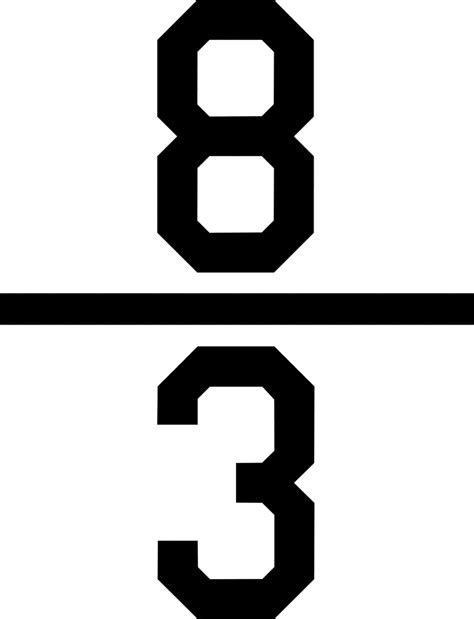 Numerical fraction 8/3 | ClipArt ETC