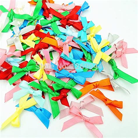 Generic 20pcs Many color Small bow flower ribbon bow Appliques Craft ...