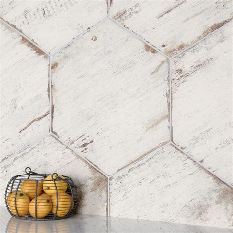 Buy Retro Hex Blanc 14-1/8 in. x 16-1/4 in. Porcelain Floor and Wall ...