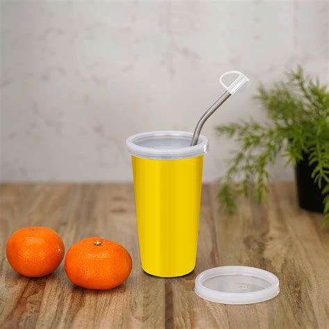 Pdd Falcon Steel Straw Glass 1pcs Yellow FP04009 - 450ml – PddFalcon