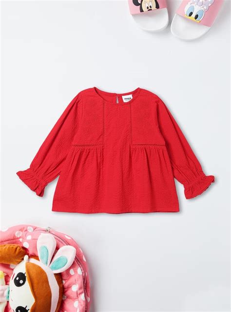 Buy Girls Embroidered Seersucker Top Online at just Rs. 499.0 ...
