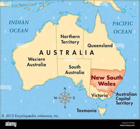 New South Wales, Australia Stock Photo - Alamy - map of australia new south wales