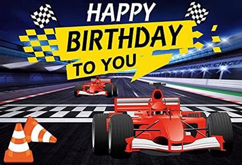 Renaiss 10x8ft Racing Car Themed Birthday Backdrop Red Car Game ...