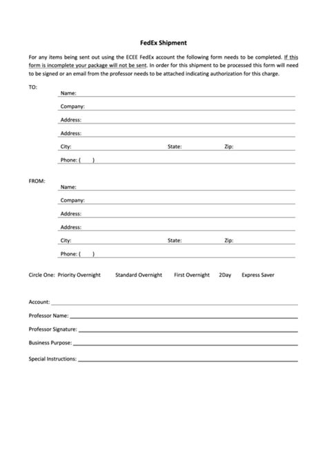 Image result for FedEx Printable Forms