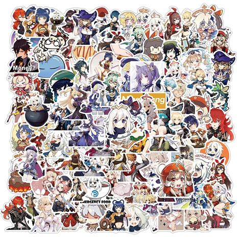 Genshin Impact Stickers 100 Pack Game Decals Water Bottle Laptop ...
