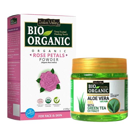 INDUS VALLEY 100% Organic and Pure Combo Rose Petal Powder | Rosa ...