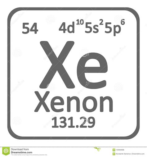 Periodic Table Element Xenon Icon. Stock Illustration - Illustration of ...
