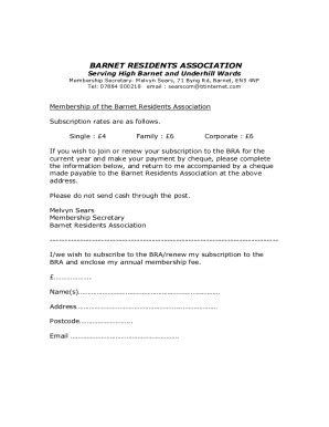 Fillable Online BARNET RESIDENTS ASSOCIATION Fax Email Print - pdfFiller