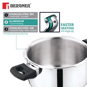 BE Essentials TriPro Tri-Ply Stainless Steel 3 L Outer Lid Pressure Co