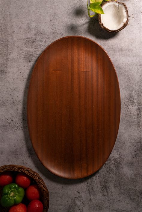 Mahogany Oval Tray - Farmhouse Oval Wood Tray - Charming Addition to Y ...